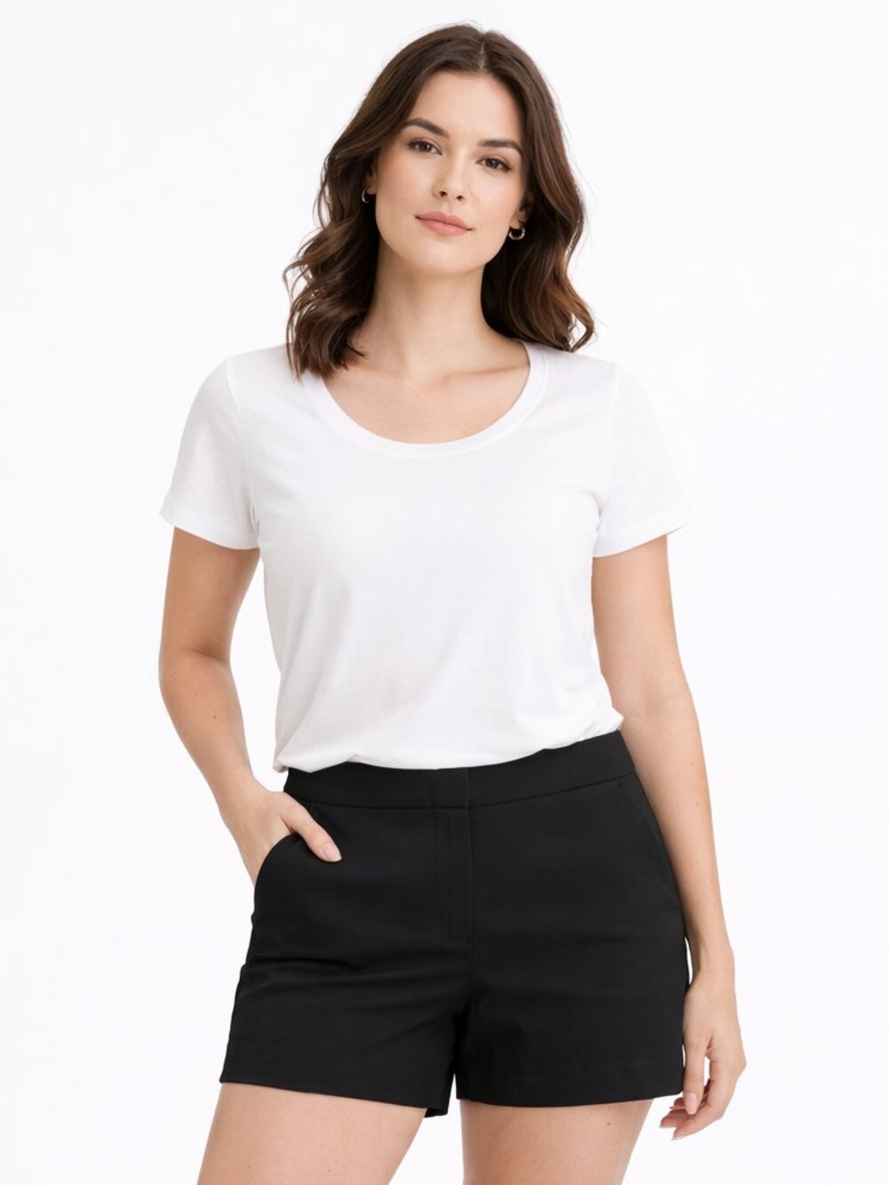 H&M High‑Waisted Black Tailored Shorts Size 6 New